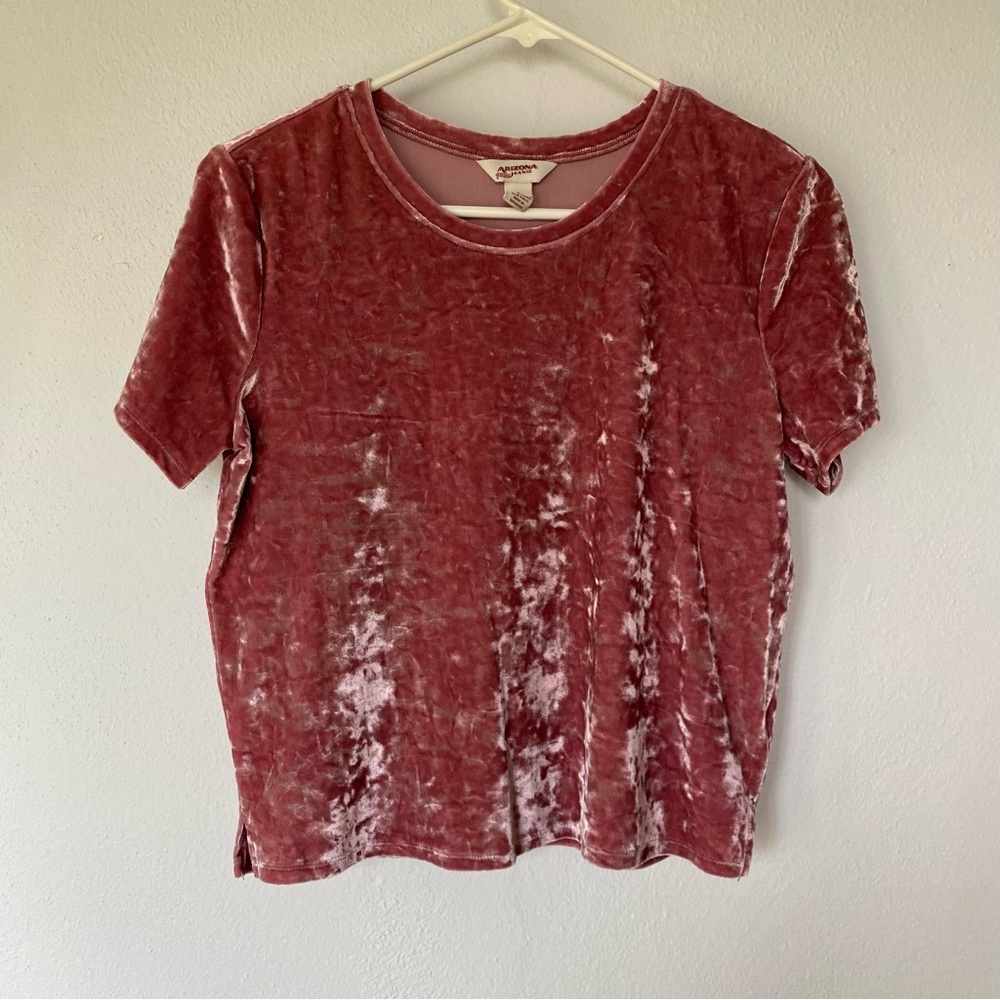 Velvet short sleeve top